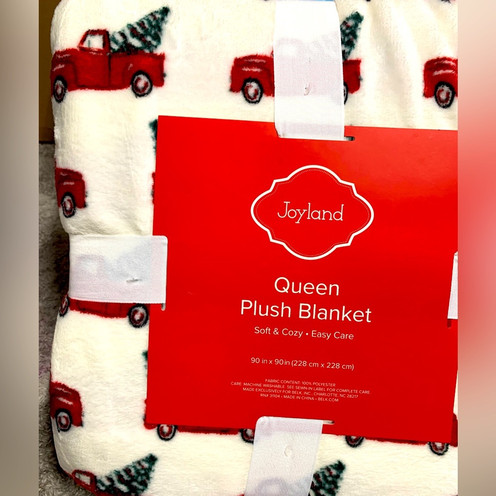Christmas Red Truck plush blanket 90”x 90”